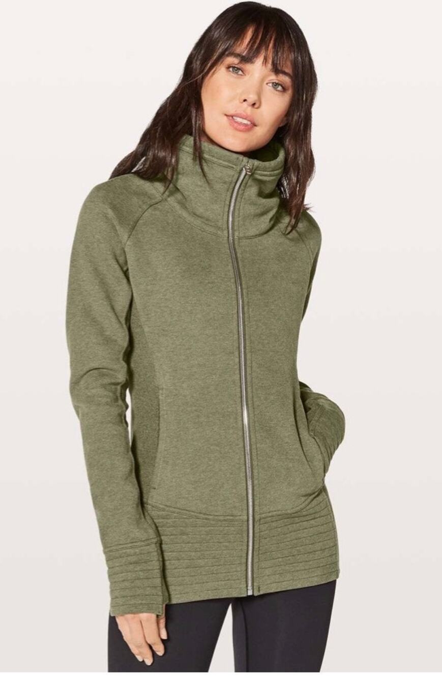 Lululemon Radiant Jacket II Heathered Fatigue Green excellent condition Size 6